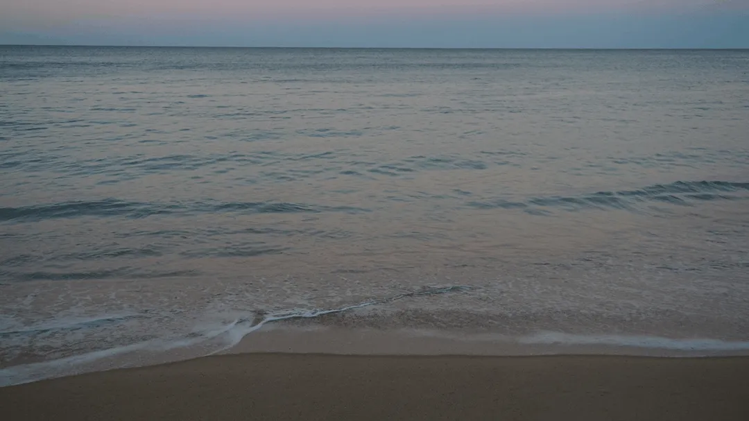 View of the ocean from manly beach while the sun is setting