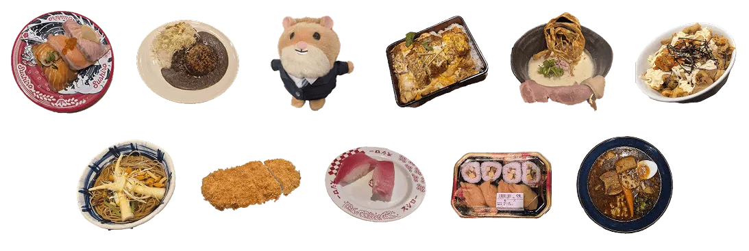 Various meals in Japan